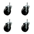 thumbnail image 1 of 4 Inch Hard Rubber Wheel Swivel 7/16 Inch Grip Ring Stem Caster Set SCC, 1 of 2