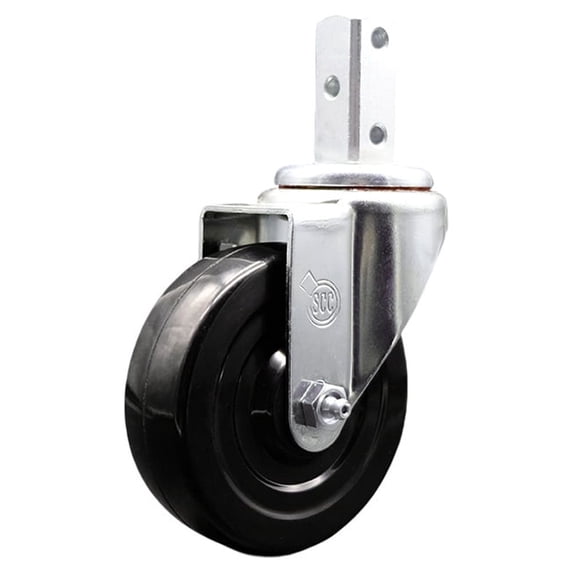4 Inch Hard Rubber Wheel Swivel 7/8 Inch Square Stem Caster Service Caster