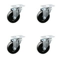 thumbnail image 1 of 4 Inch Hard Rubber Wheel Swivel Top Plate Caster Set Service Caster Brand, 1 of 2