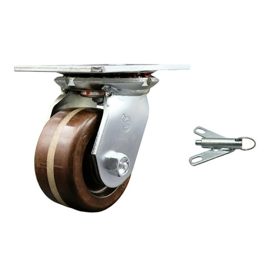 4 Inch Heavy Duty High Temp Phenolic Caster with Roller Bearing and Swivel Lock