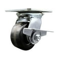 thumbnail image 1 of 4 Inch Heavy Duty Phenolic Caster with Roller Bearing and Brake Service Caster, 1 of 2