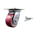 thumbnail image 1 of 4 Inch Heavy Duty Poly on Aluminum Caster with Roller Bearing and Swivel Lock, 1 of 2