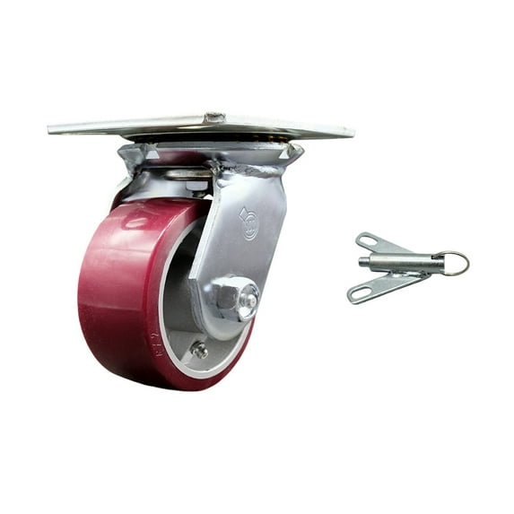 4 Inch Heavy Duty Poly on Aluminum Caster with Roller Bearing and Swivel Lock