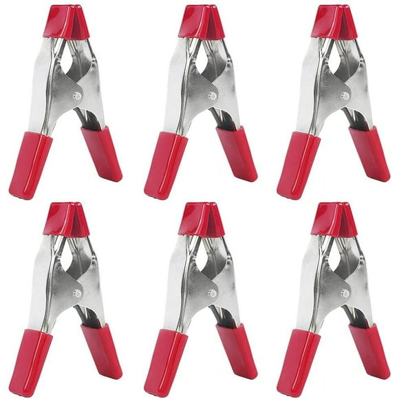 4 Inch Heavy Duty Rubber Coated Metal Spring Clamps - Set of 6