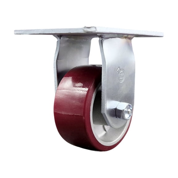 4 Inch Heavy Duty Top Plate Poly on Aluminum Rigid Caster with Roller Bearing