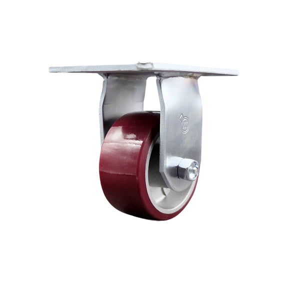 4 Inch Heavy Duty Top Plate Poly on Aluminum Rigid Caster with Roller Bearing