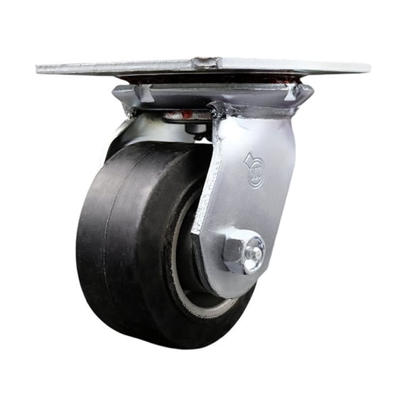 4 Inch Heavy Duty Top Plate Rubber on Aluminum Swivel Caster with Ball Bearing