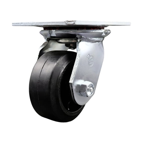 4 Inch Heavy Duty Top Plate Rubber on Steel Swivel Caster with Ball Bearing SCC