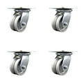 thumbnail image 1 of 4 Inch Heavy Duty V Groove Semi Steel Caster Set with Ball Bearings Set of 4 SCC, 1 of 2