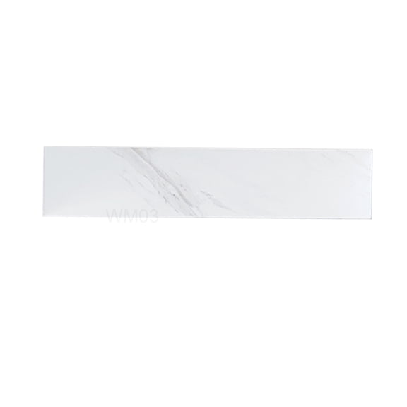 4 Inch High Backsplash for Vanity Top, 22 Inch Sintered Stone Bathroom Sidesplash in White, Bianco Carrara Venato Pattern, Waterproof and Stain-Resistant Splash Guard