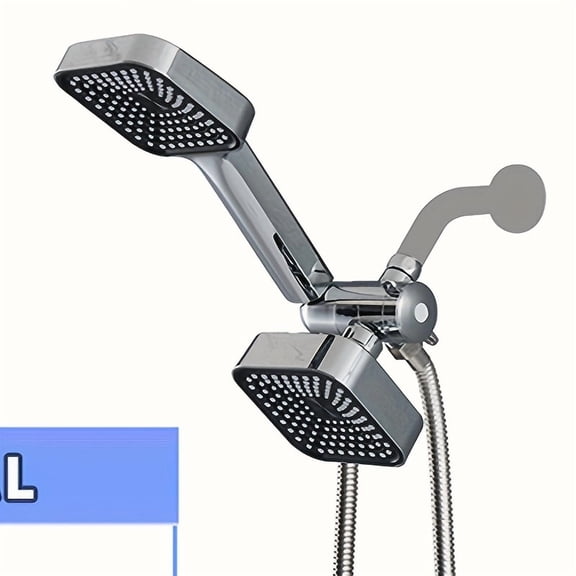4-Inch High-Flow Dual-Purpose Handheld & Stationary Shower Head Combo with Long Hose, 3-Way Shower Spray System Complete Shower Fixture Kit for Bathroom Shower Use