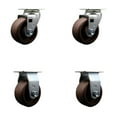 thumbnail image 1 of 4 Inch High Temp Glass Filled Nylon Caster Set w/Bronze Bearing 2 Swivel 2 Rigid, 1 of 2