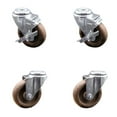 thumbnail image 1 of 4 Inch High Temp Glass Filled Nylon Swivel Bolt Hole Caster Set with 2 Brakes, 1 of 2