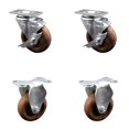 thumbnail image 1 of 4 Inch High Temp Glass Filled Nylon Top Plate Caster Set with 2 Brakes 2 Rigid, 1 of 2