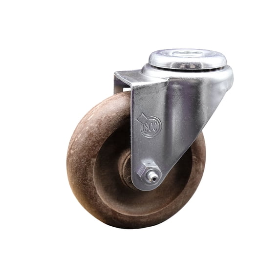 4 Inch High Temp Glass Filled Nylon Wheel Swivel Bolt Hole Caster Service Caster