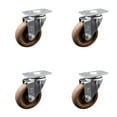 thumbnail image 1 of 4 Inch High Temp Glass Filled Nylon Wheel Swivel Top Plate Caster Set SCC, 1 of 2