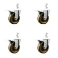 thumbnail image 1 of 4 Inch High Temp Phenolic 3/4 Inch Square Stem Caster Set Total Lock Brake SCC, 1 of 2