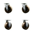 thumbnail image 1 of 4 Inch High Temp Phenolic Caster Set with Bronze Bearings 2 Swivel 2 Rigid SCC, 1 of 2