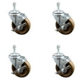 thumbnail image 1 of 4 Inch High Temp Phenolic Swivel 10mm Threaded Stem Caster Set with Brake, 1 of 2