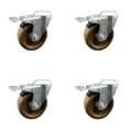 thumbnail image 1 of 4 Inch High Temp Phenolic Swivel Bolt Hole Caster Set with Total Lock Brake SCC, 1 of 2