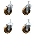 thumbnail image 1 of 4 Inch High Temp Phenolic Wheel Swivel 3/8 Inch Threaded Stem Caster Set SCC, 1 of 2