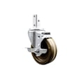 thumbnail image 1 of 4 Inch High Temp Phenolic Wheel Swivel 7/8 Inch Square Stem Caster with Brake, 1 of 2