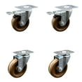 thumbnail image 1 of 4 Inch High Temp Phenolic Wheel Swivel Top Plate Caster Set 2 Total Lock Brakes, 1 of 2