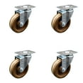 thumbnail image 1 of 4 Inch High Temp Phenolic Wheel Swivel Top Plate Caster Set Service Caster, 1 of 2
