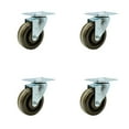 thumbnail image 1 of 4 Inch High Temp Phenolic Wheel Swivel Top Plate Caster Set Service Caster, 1 of 2