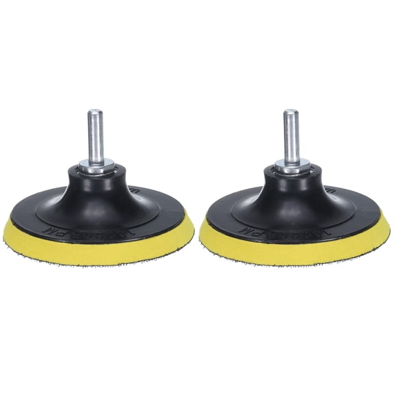 4 Inch Hook and Loop Sanding Disc Pads M14 Shank PP Drill Sanding Attachment - Yellow + Black 1 Set 2pcs