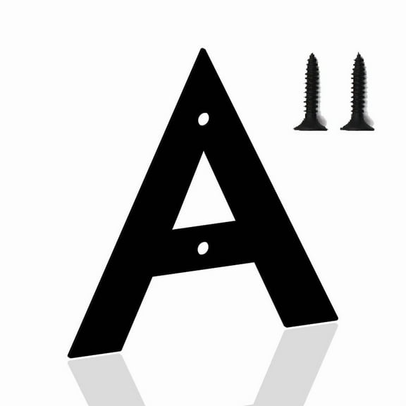4 Inch House Numbers Letters, Black House Address Letters, Outdoor Mailbox Numbers, Modern Metal Address Number Letter for Homes, Apartments, Farms, Outside (A)