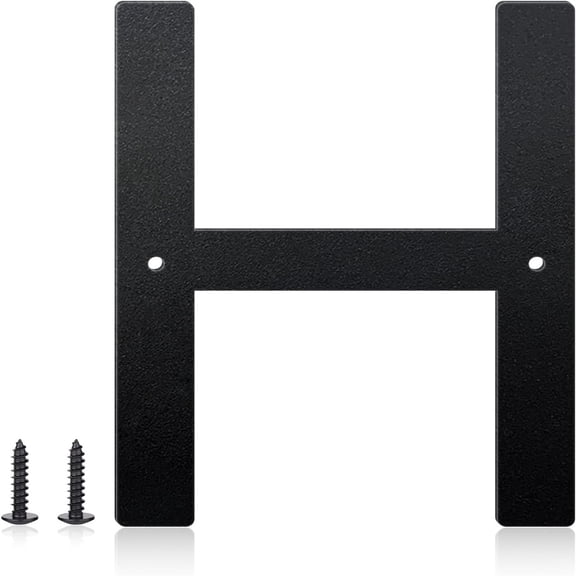 4 Inch House Numbers and Metal Letters for Outdoor Signs, House Numbers for Outside, Aluminum Address Letters and Numbers for Door, Mailbox, Garden, Perfect for Home or Office (Letter H)