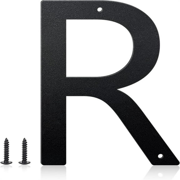 4 Inch House Numbers and Metal Letters for Outdoor Signs, House Numbers for Outside, Aluminum Address Letters and Numbers for Door, Mailbox, Garden, Perfect for Home or Office (Letter R)