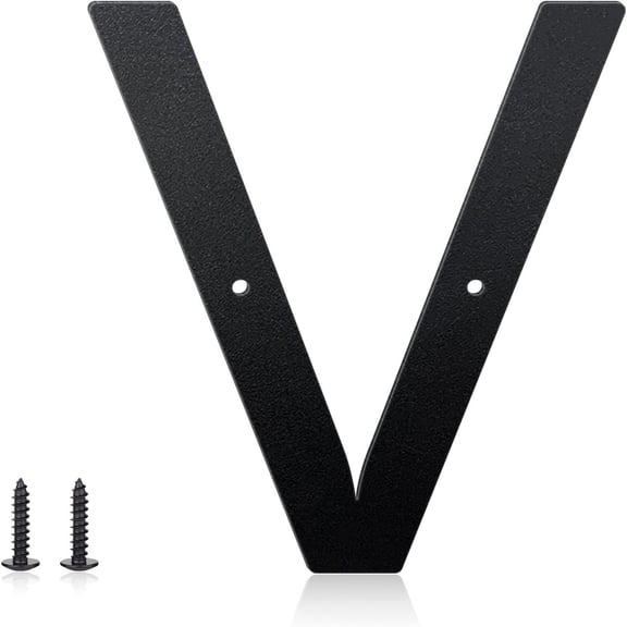 4 Inch House Numbers and Metal Letters for Outdoor Signs, House Numbers for Outside, Aluminum Address Letters and Numbers for Door, Mailbox, Garden, Perfect for Home or Office (Letter V)