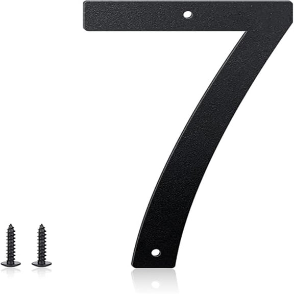 4 Inch House Numbers and Metal Letters for Outdoor Signs, House Numbers for Outside, Aluminum Address Letters and Numbers for Door, Mailbox, Garden, Perfect for Home or Office (Number 7)