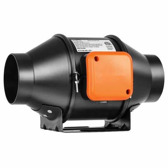 4 Inch Inline Duct Fan 205 CFM - Quiet EC Motor Ventilation, Temp/Humidity Controller, Grow Tent Booster Fan - Hydroponics, Kitchen, Basement