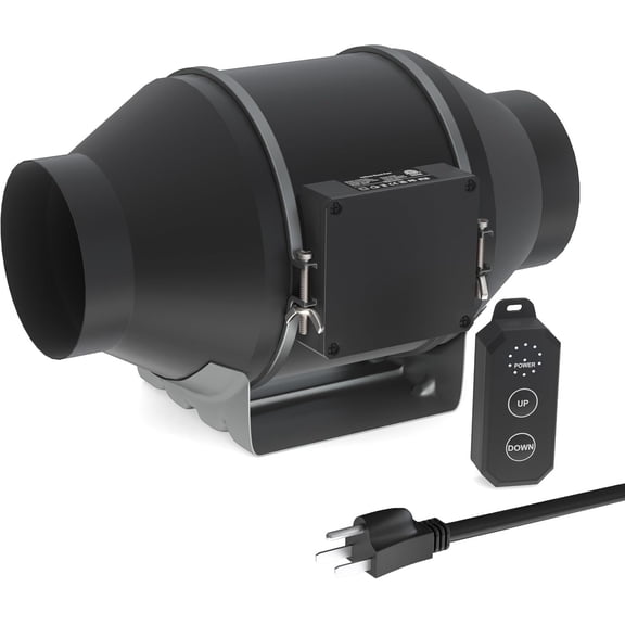 4 Inch Inline Duct Fan, 214 CFM Quiet EC Ventilation Fan with 10-Speed PWM Controller, Ultra Low Noise 27dB -Flow Exhaust Fan for Grow Tent Hydroponics HVAC Cooling Bathroom