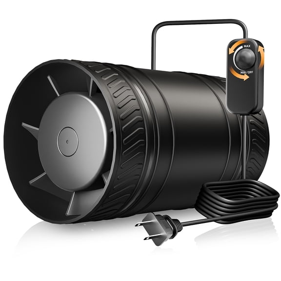 4 Inch Inline Duct Fan with Speed Controller, Upgraded Inline Fans High-Efficiency Exhaust Duct Fan, Low Noise HVAC Ventilation in Basement Bathroom Workshop Attic Grow Tent