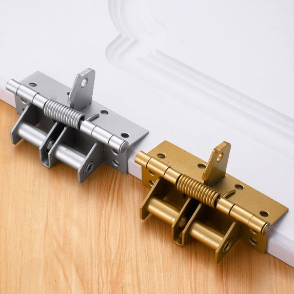 4 Inch Invisible Automatic Door Spring Hinge, Self-Closing Stainless Steel Hinge for Wooden Doors, Multifunctional Door Closer with 90° , Heavy Duty, Black Brushed Finish