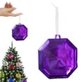 thumbnail image 1 of 4 Inch Jewel Ornament,Square Glitter Jewel Ornaments for Christmas Tree Plastic Large Christmas Tree Hanging Decorations for Xmas Wedding Holiday Party Decor(Purple), 1 of 9