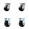 thumbnail image 1 of 4 Inch KP Polyolefin Caster Set with Ball Bearings 2 Swivel 2 Rigid SCC, 1 of 2