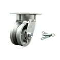 thumbnail image 1 of 4 Inch KP V-Groove Semi Steel Swivel Caster with Ball Bearing and Swivel Lock, 1 of 2