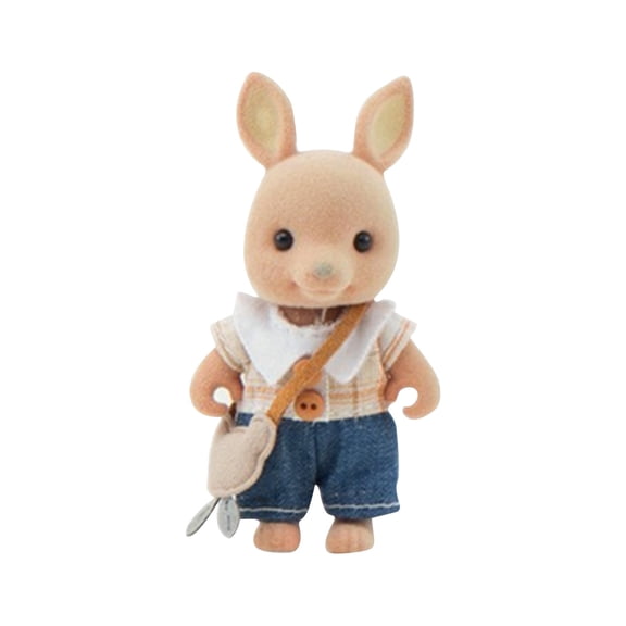 4 Inch Kangaroo Figurine Miniature Doll with Removable Dress Simulation Animal Model for Scene Ornaments and Decorative Displays