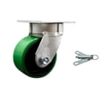 thumbnail image 1 of 4 Inch Kingpinless Green Poly on Steel Wheel Swivel Caster with Swivel Lock SCC, 1 of 2