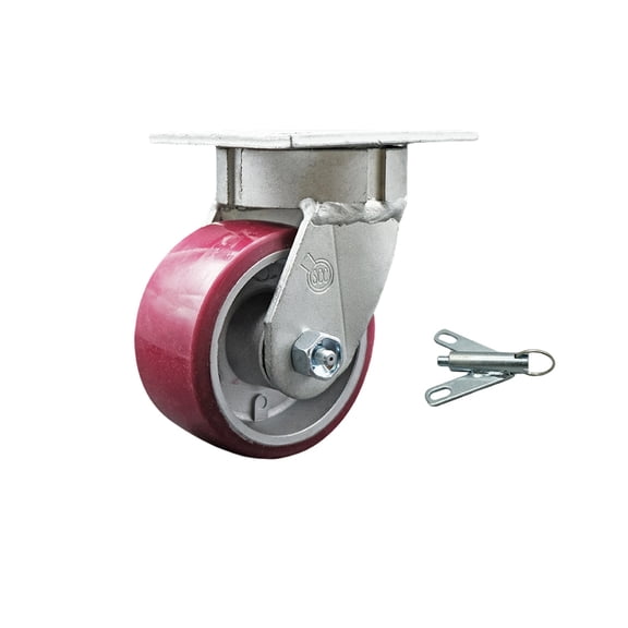 4 Inch Kingpinless Poly on Aluminum Wheel Swivel Caster with Swivel Lock SCC