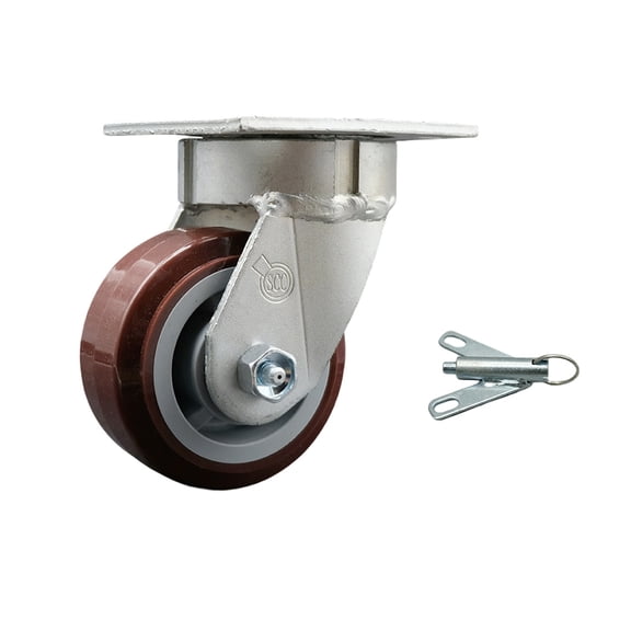 4 Inch Kingpinless Poly on Polyolefin Wheel Swivel Caster with Swivel Lock SCC
