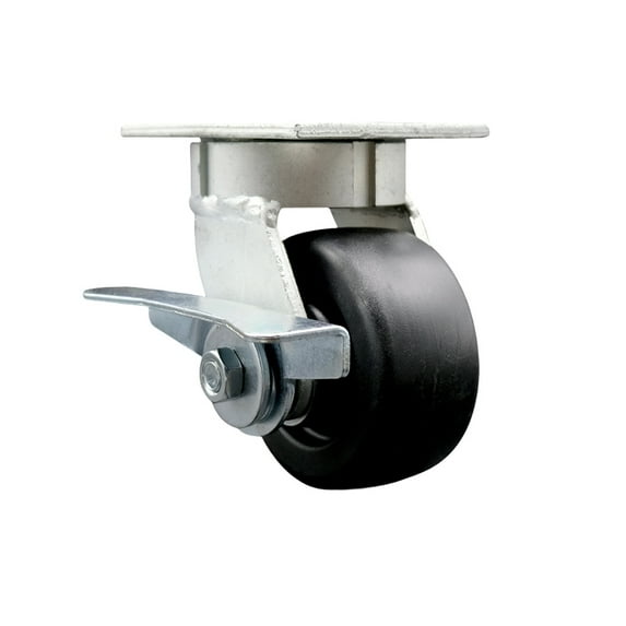 4 Inch Kingpinless Polyolefin Wheel Swivel Caster with Brake Service Caster