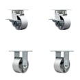 thumbnail image 1 of 4 Inch Kingpinless Semi Steel Wheel Caster Set 2 Brakes 2 Rigid Service Caster, 1 of 2