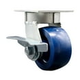 thumbnail image 1 of 4 Inch Kingpinless Solid Poly Wheel Swivel Caster with Brake Service Caster, 1 of 2