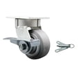 thumbnail image 1 of 4 Inch Kingpinless Thermoplastic Rubber Wheel Caster with Brake and Swivel Lock, 1 of 2